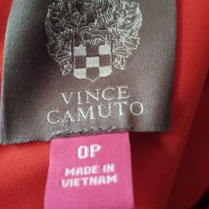 Red orange interview appearance dress with ruffle